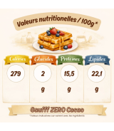 Gaufre Sans Gluten & Sans Lactose et très faible en glucides - Gaufff Zero Cacao