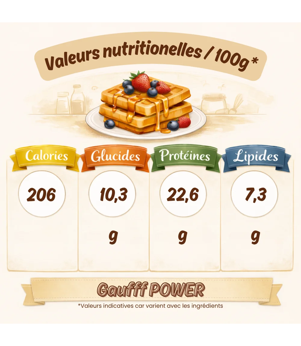 Gaufre protéinée et très faible en glucides et en lipides - Gaufff POWER Banana